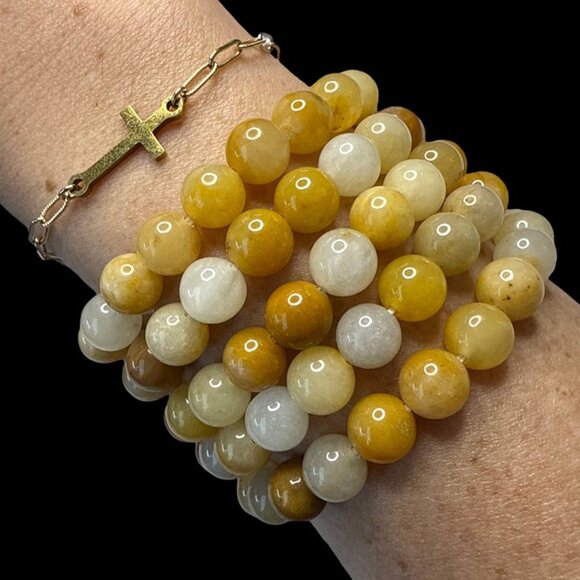 Yellow Aventurine Bracelet Jewelry crystal beaded accessories handmade boho NEW - Picture 8 of 10